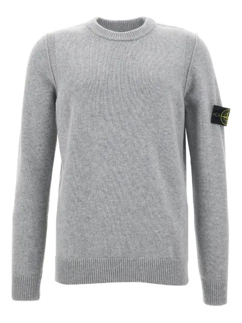 Stone Island sweater med rund hals og logomærke