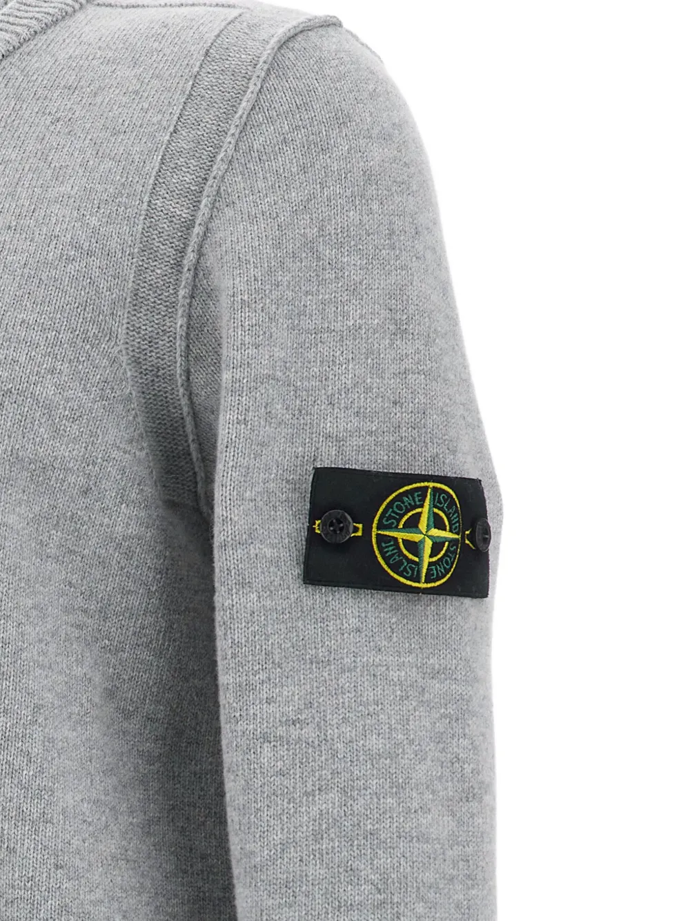 Stone Island Trui met ronde hals en logopatch Grijs