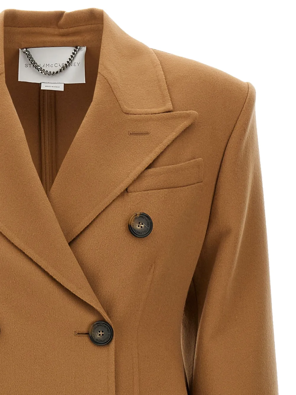 Stella McCartney peak-lapel double-breasted wool coat Bruin
