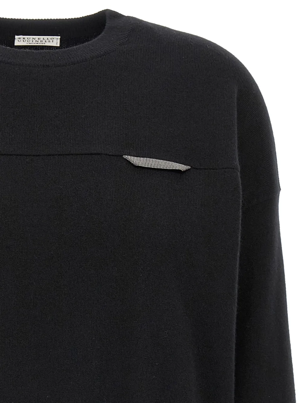Brunello Cucinelli Kasjmier trui met detail Zwart