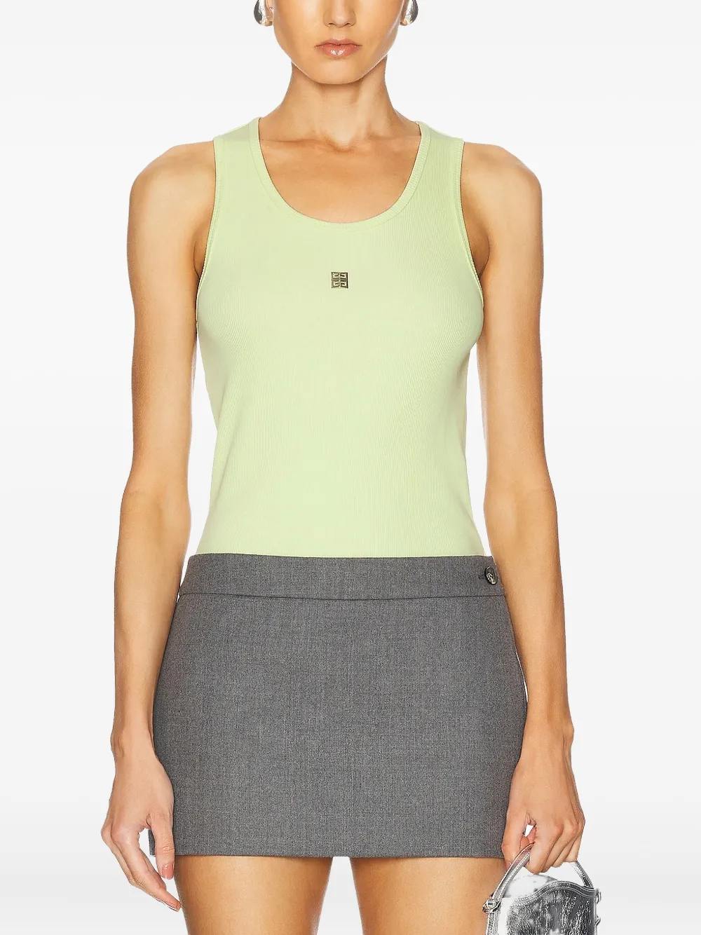 Givenchy ribbed logo-detail tank top | Green | Image 1