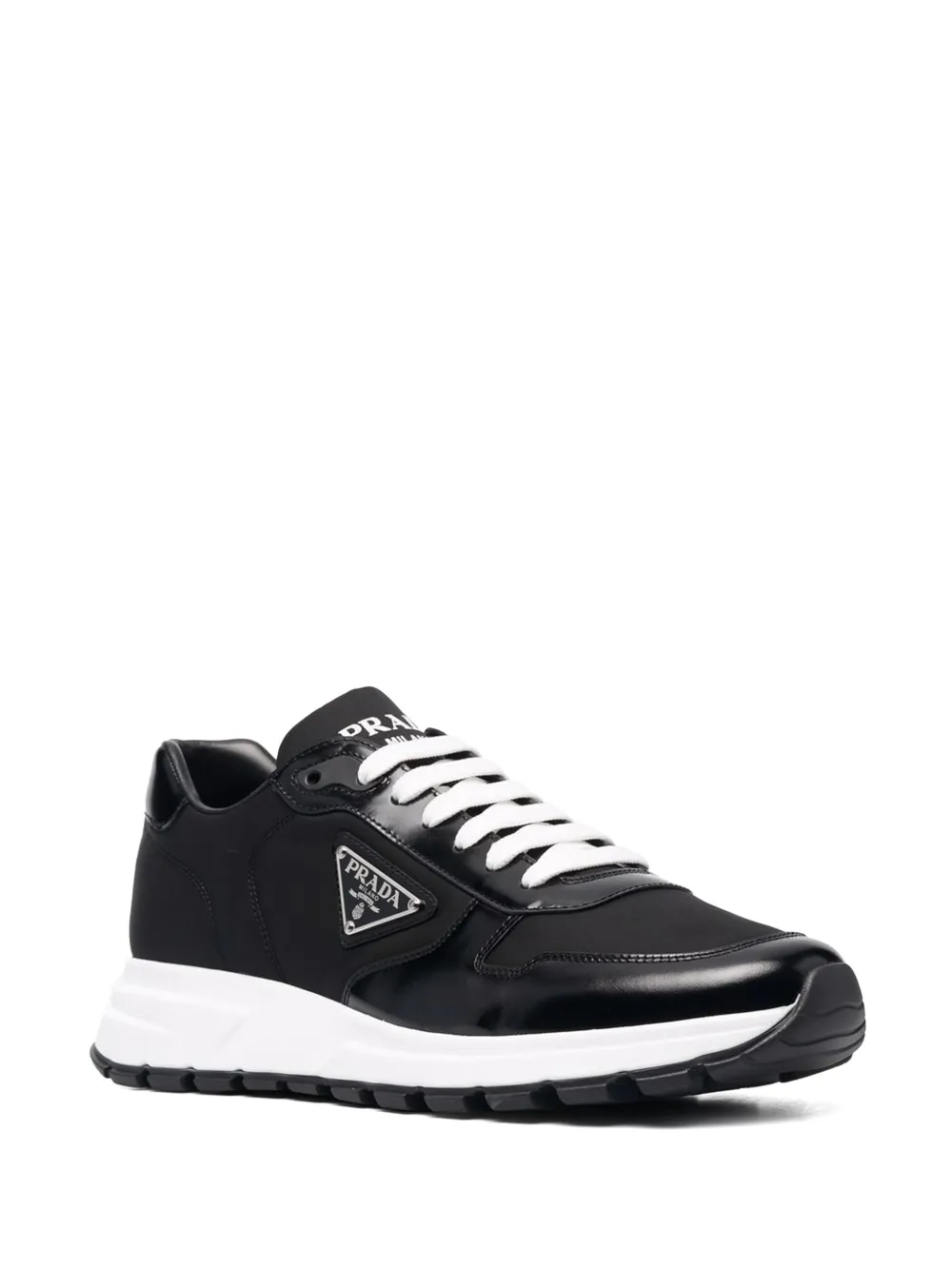 Prada Sneakers met leren vlakken Zwart