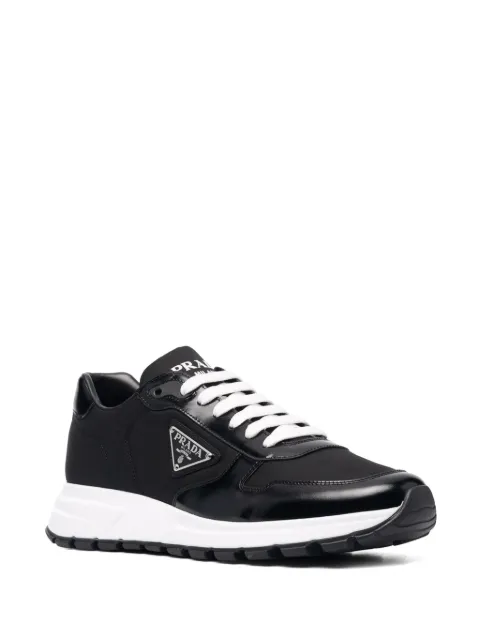 Prada leather-panelled lace-up sneakers