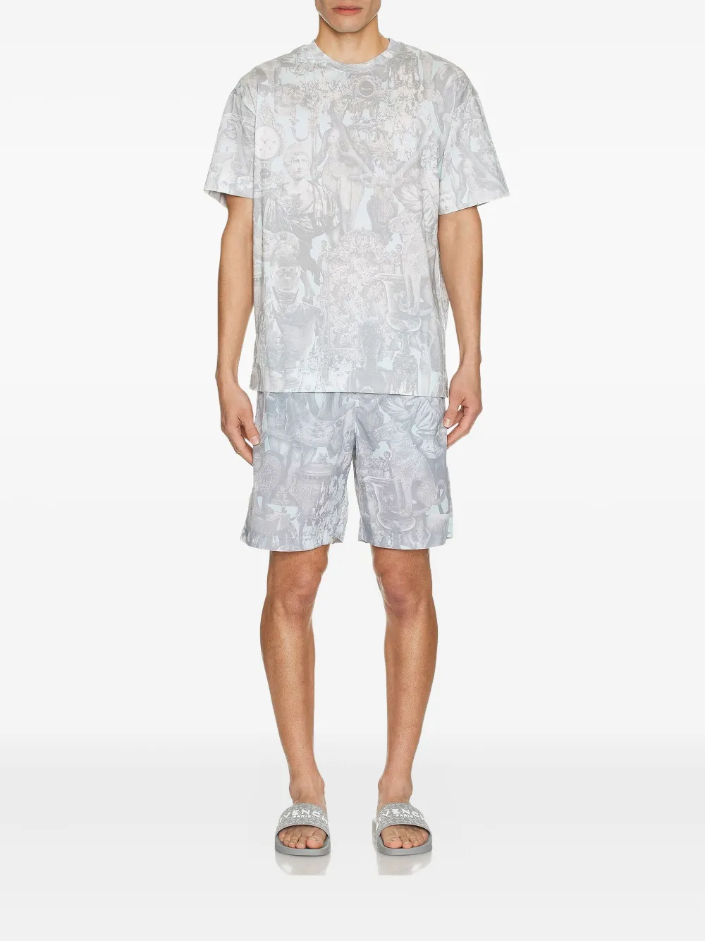  Givenchy Statue-print Swim Shorts - Grey 