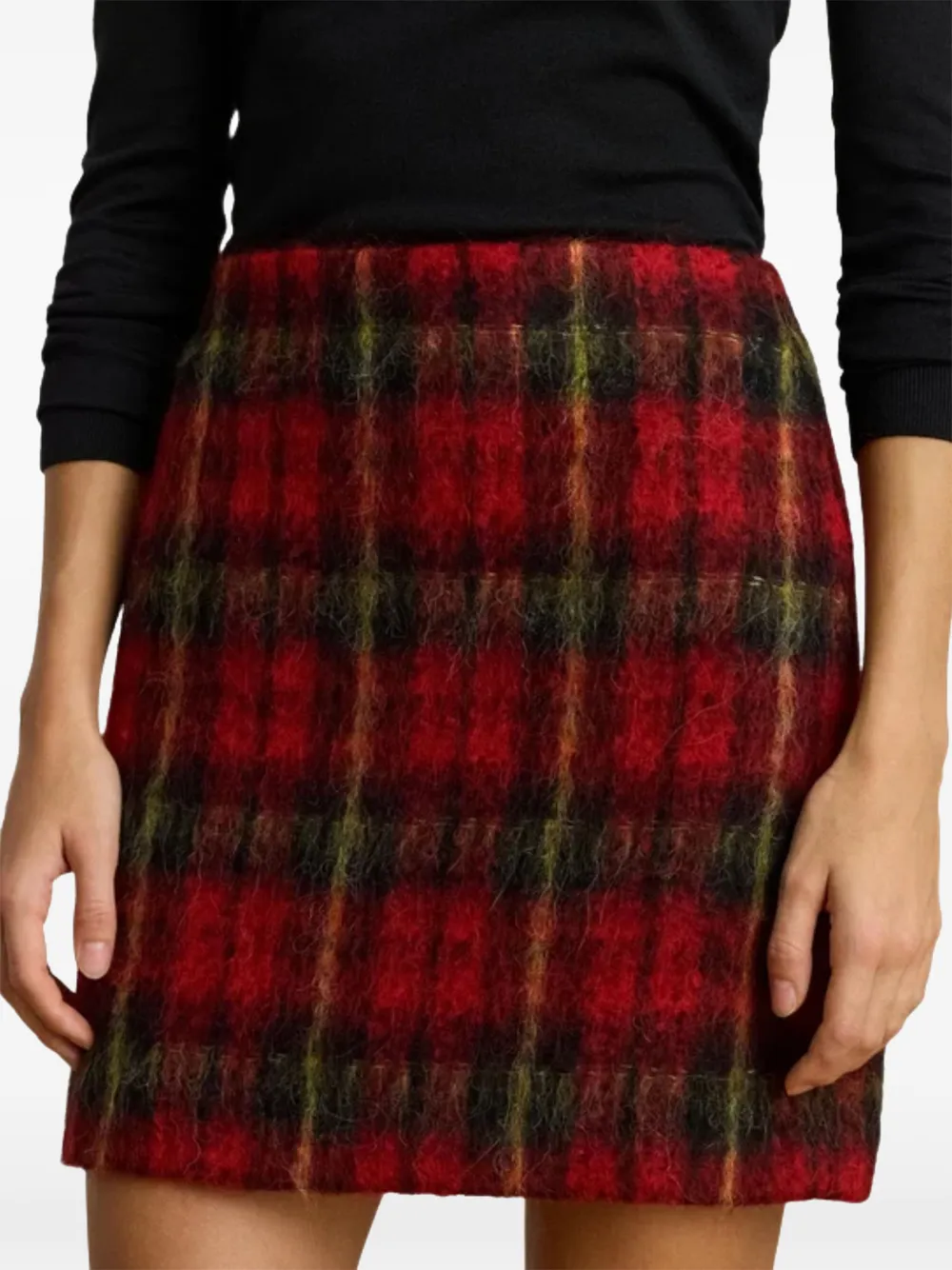 Ralph Lauren Short Tartan Skirt In Red
