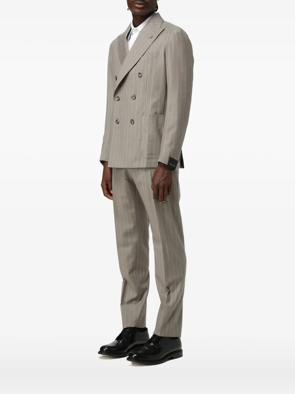 Tagliatore Blazer met krijtstreep en dubbele rij knopen Grijs