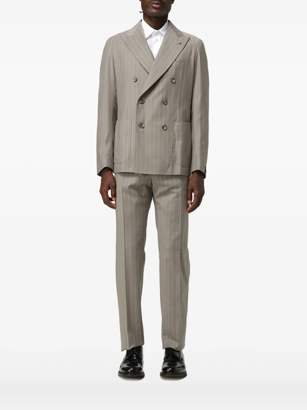 Tagliatore pinstripe double-breasted blazer | Grey | Image 1