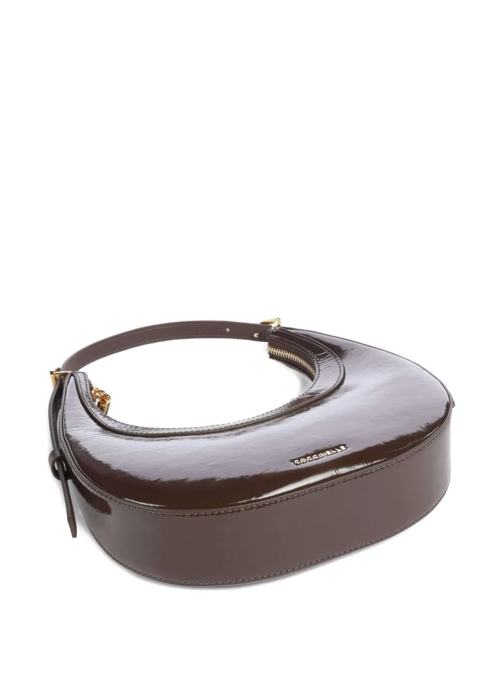 Coccinelle Lakleren schoudertas Bruin