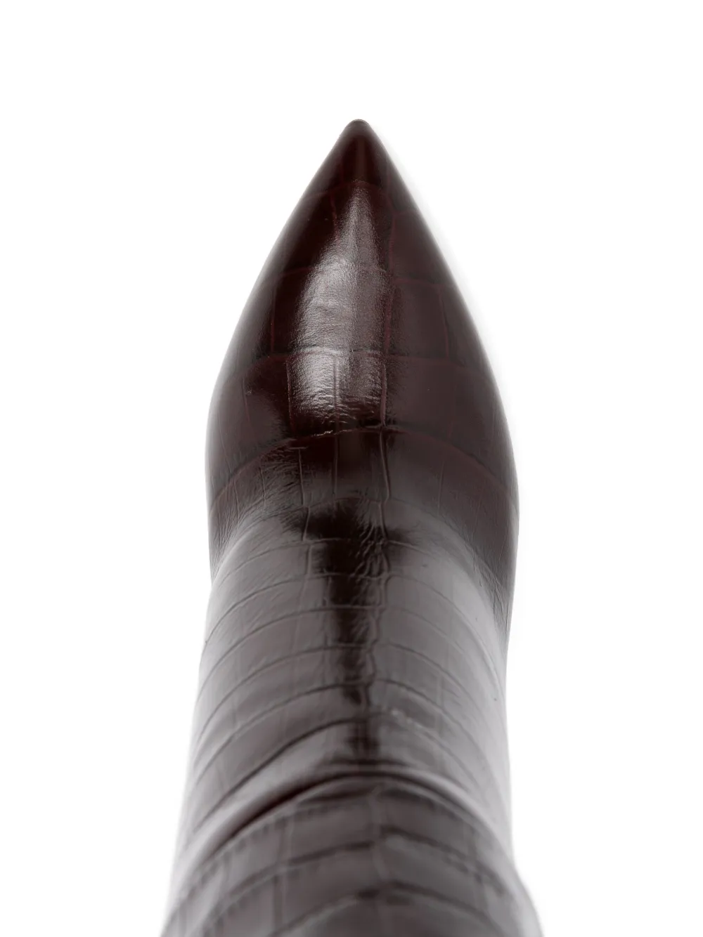 Paris Texas 100MM crocodile-embossed stiletto boots Red