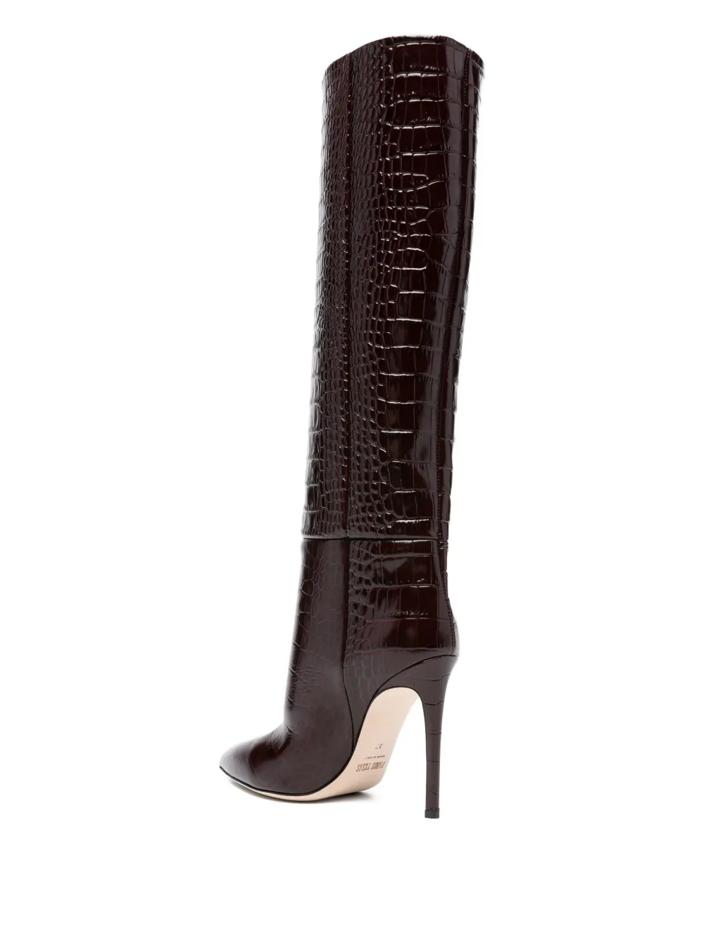 Paris Texas 100MM crocodile-embossed stiletto boots Red