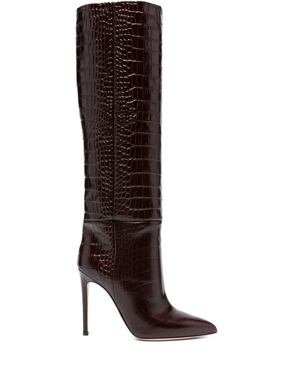 Paris Texas 100MM crocodile-embossed stiletto boots Red