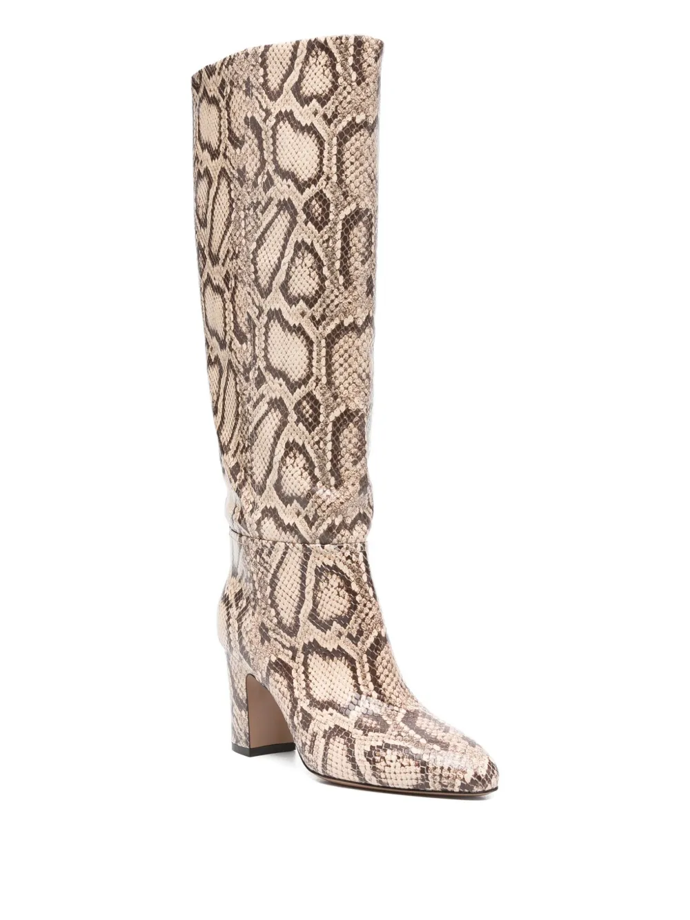 Paris Texas 80mm Python Print Calf Leather Boots In Neutral