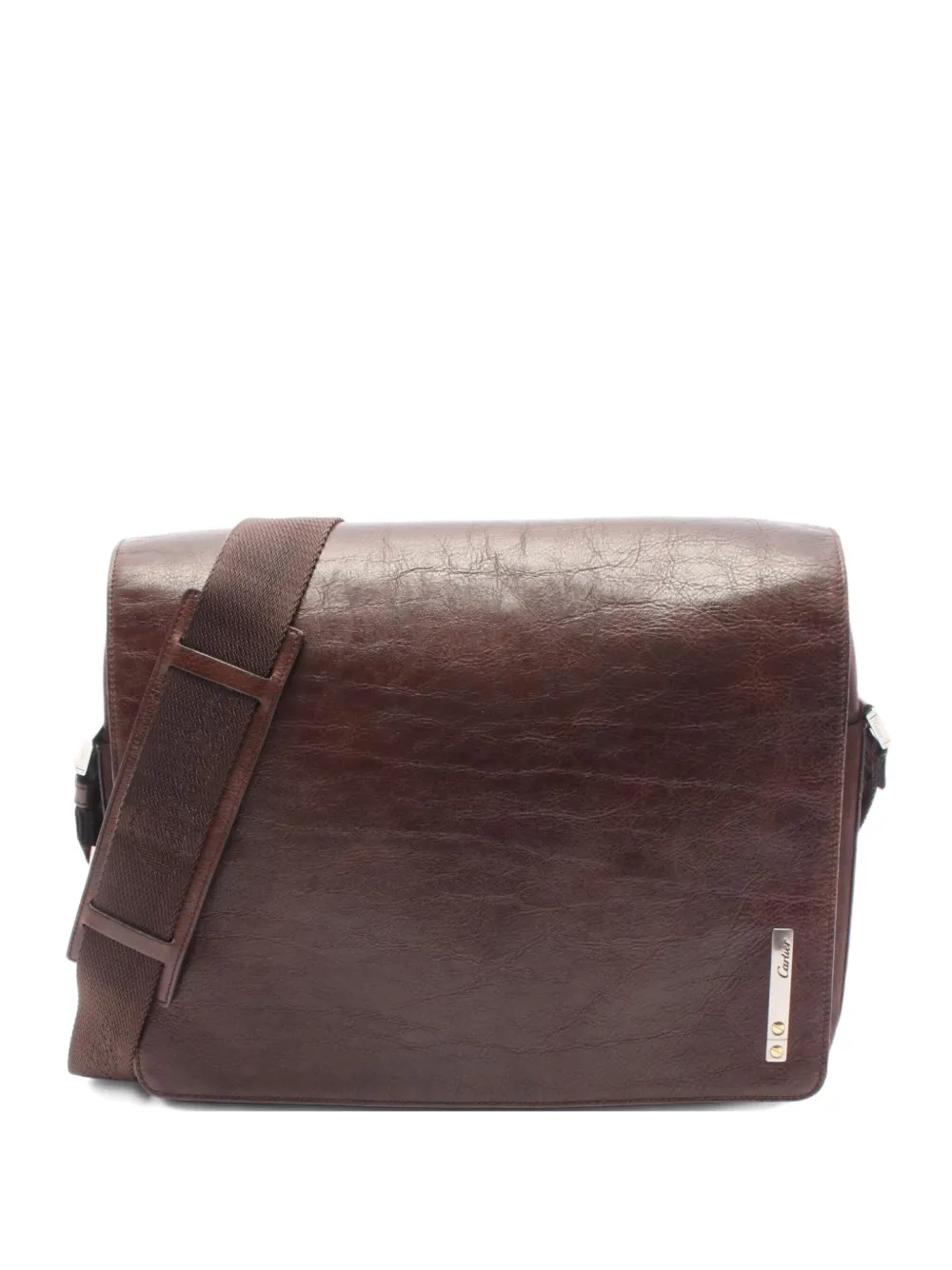 Cartier 2000s Santos canvas shoulder bag | Brown | Image 1
