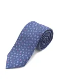 Hermès Pre-Owned 2020s clover-pattern silk tie - Blue