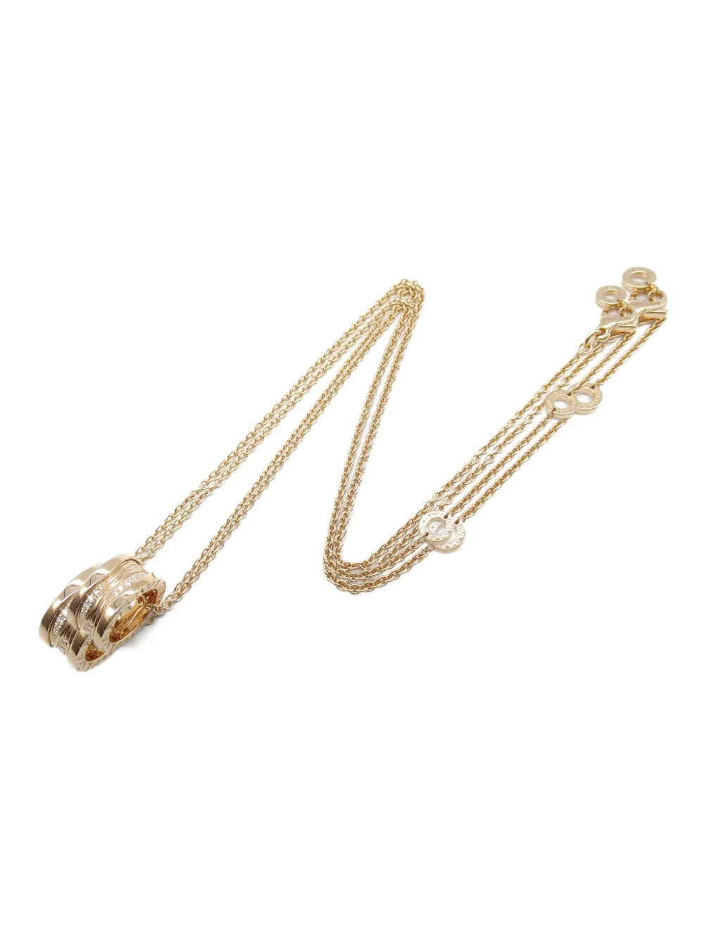 Bvlgari Pre-Owned 18K rose gold diamond necklace - ゴールドトーン Bvlgari Pre-Owned 18K rose gold diamond necklace - ゴールドトーン