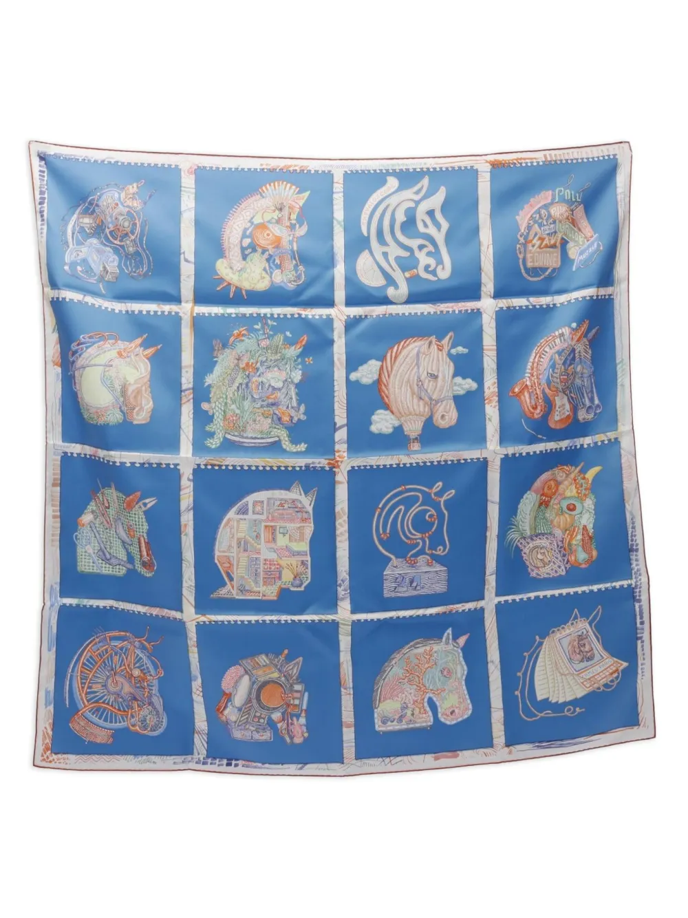 Hermès Pre-Owned 2000s Carre 90 Chevaloscope silk scarf | Blau | Image 1