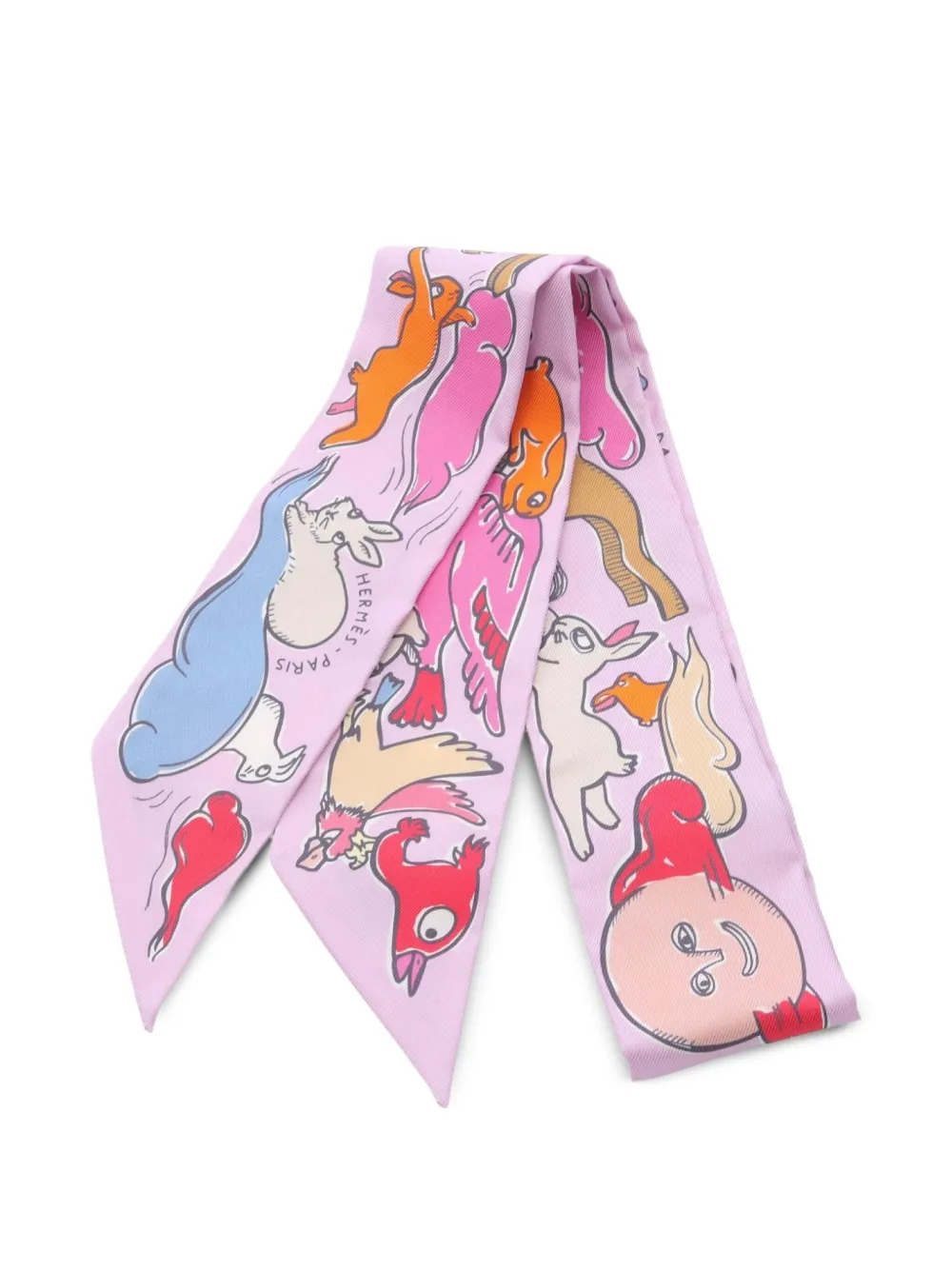 Hermès Pre-Owned 2020s Mille et Lapins シルクスカーフ - ピンク Hermès Pre-Owned 2020s Mille et Lapins シルクスカーフ - ピンク