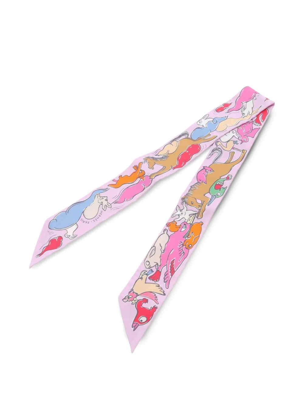 Hermès Pre-Owned 2020s Mille et Lapins ribbon silk scarf | Image 2