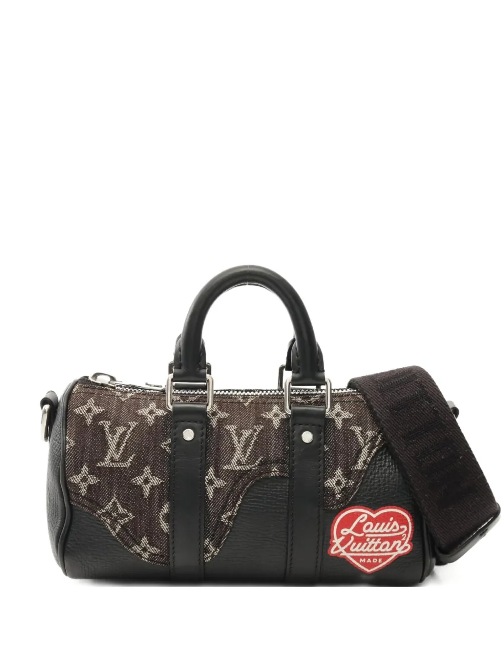 Louis Vuitton Pre-Owned x NIGO 2021 Keepall XS monogram denim handbag - Nero