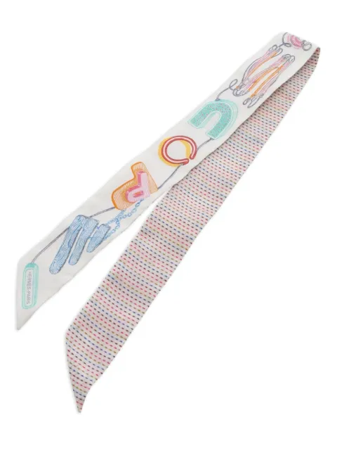 Hermès Pre-Owned fular Twilly Chevaloscope Neon 2020