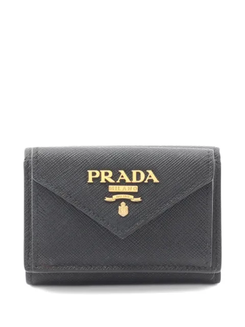 Prada Pre-Owned محفظة جلد 'سافيانو' ثلاثية الطي من عقد 2010