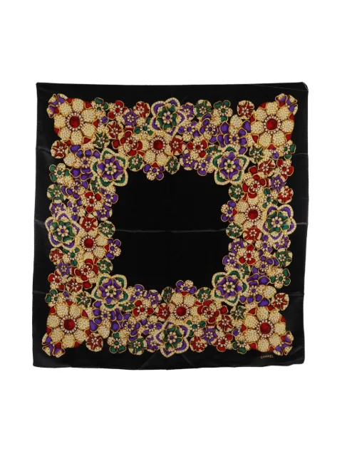 CHANEL Pre-Owned 1986-1988 floral-pattern silk scarf