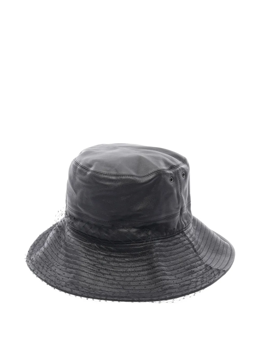 Christian Dior Pre-Owned 2010s Teddy-D leather bucket hat - ブラック Christian Dior Pre-Owned 2010s Teddy-D leather bucket hat - ブラック