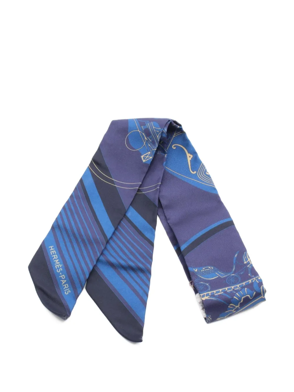 Hermès Pre-Owned 2020s Ex-Libris bandeau scarf | Blue | Image 1