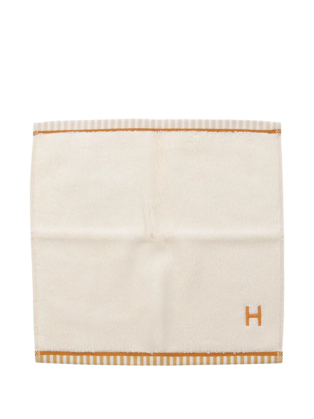 Hermès Pre-Owned 2020s stripe embroidery towel | White | Image 1