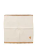 Hermès Pre-Owned 2020s stripe embroidery towel - White