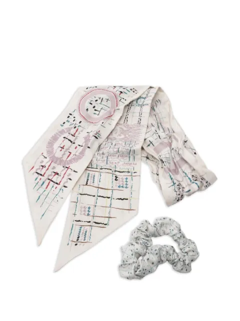 CHANEL Pre-Owned 1986-1988  Coco Mark silk scrunchie and scarf set 