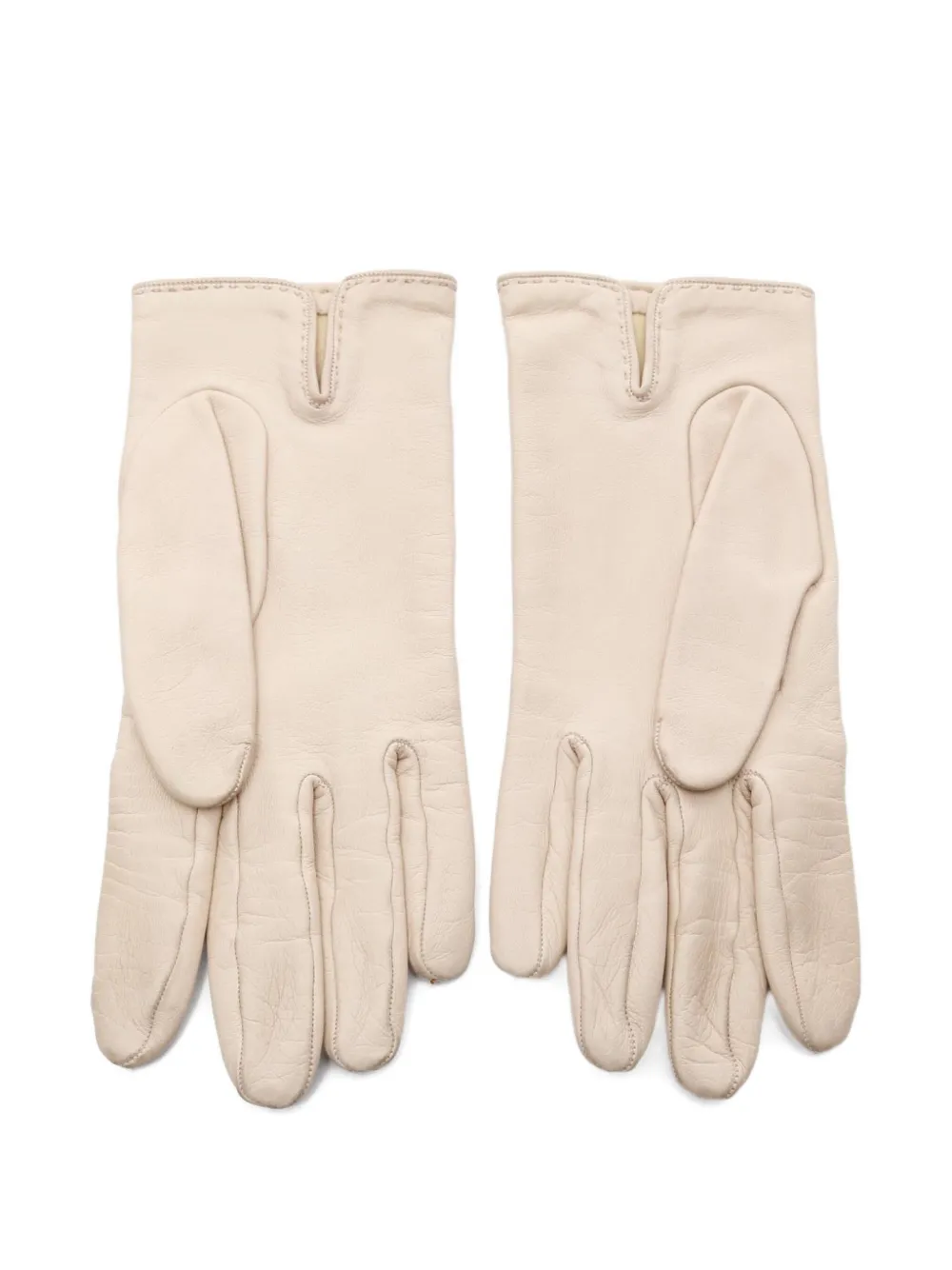 Hermès Pre-Owned 2000s H-stitch lambskin gloves | Nude | Image 1