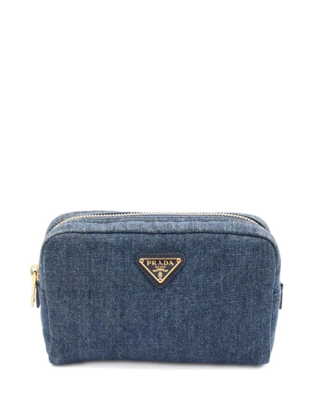 Pre-owned Prada 2000s Denim Makeup Bag