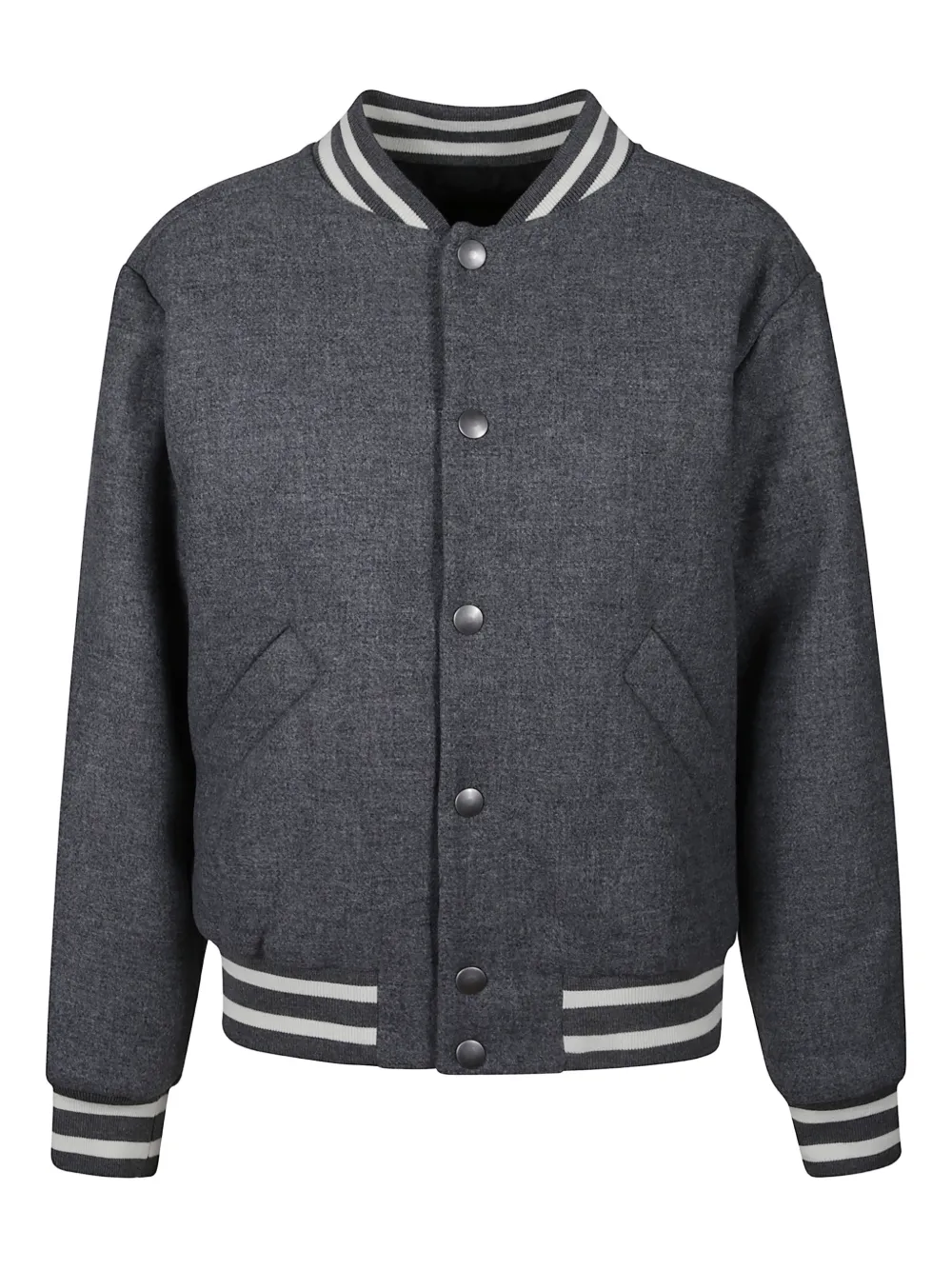 A.P.C. Alizee snap striped-trim bomber jacket | Grey | Image 1