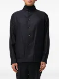 Tagliatore mandarin-collar wool shirt jacket - Blue
