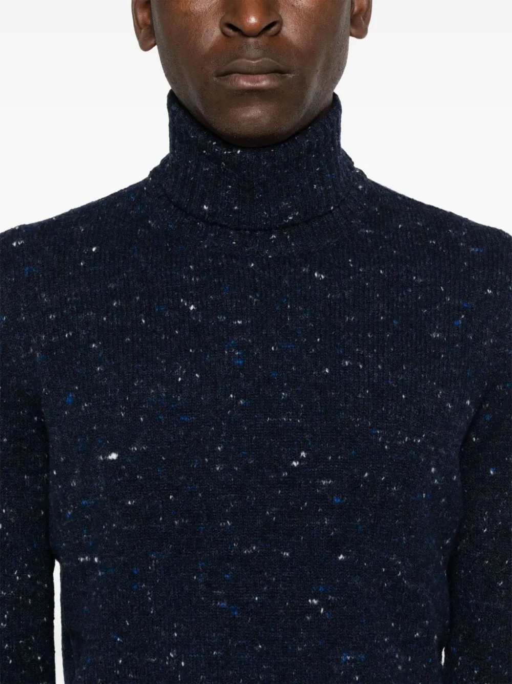 Drumohr Turtleneck Speckled Sweater In Blue