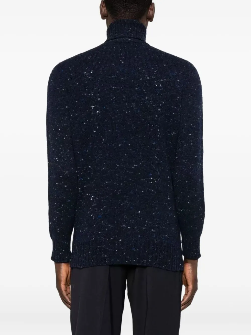 Drumohr Turtleneck Speckled Sweater In Blue