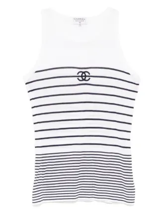 CHANEL Pre-Owned 1990-2000s Sleeveless Tank Top | White | FARFETCH