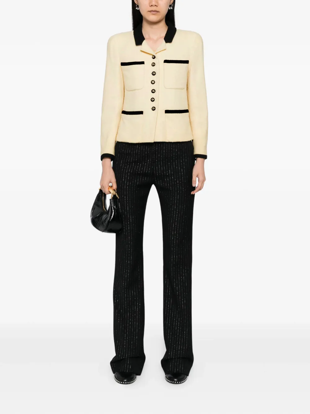 Pre-owned Chanel 1996 Single Breasted Jacket In Neutral