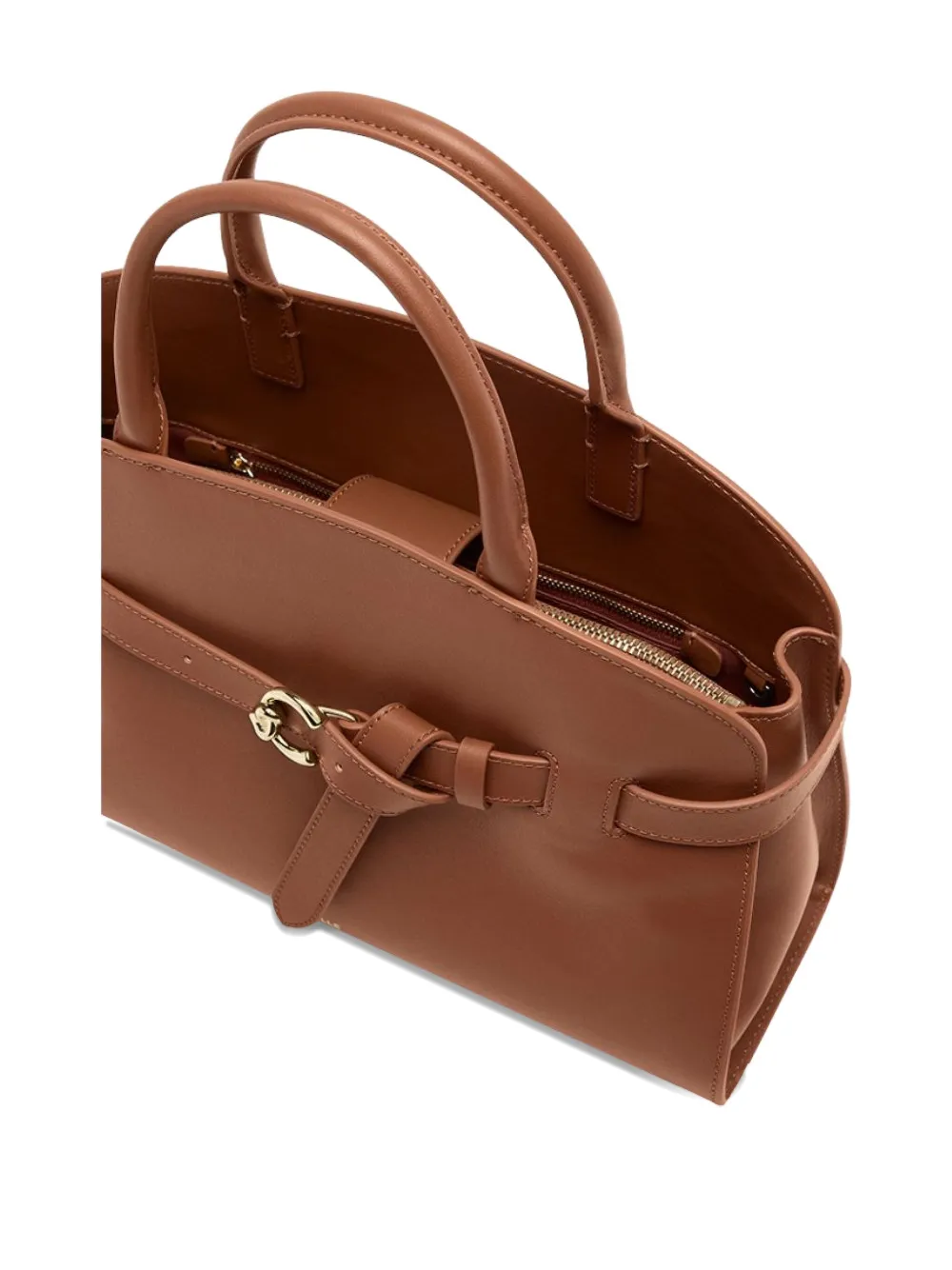 Coccinelle Medium Sabine Leather Tote Bag In Brown