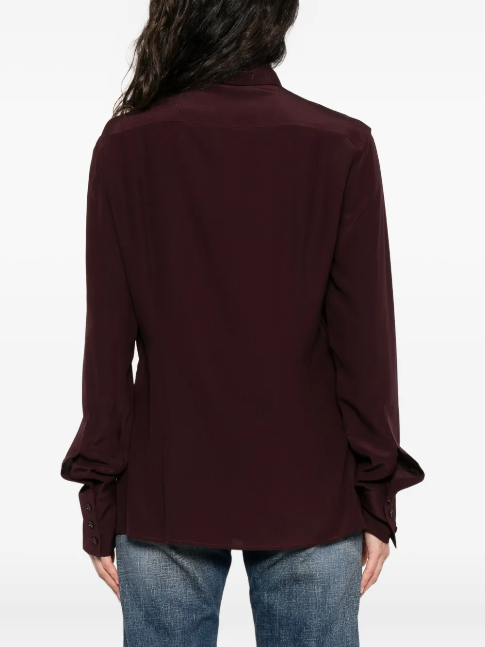 Stella Mccartney Tie Silk-chiffon Shirt In Burgundy