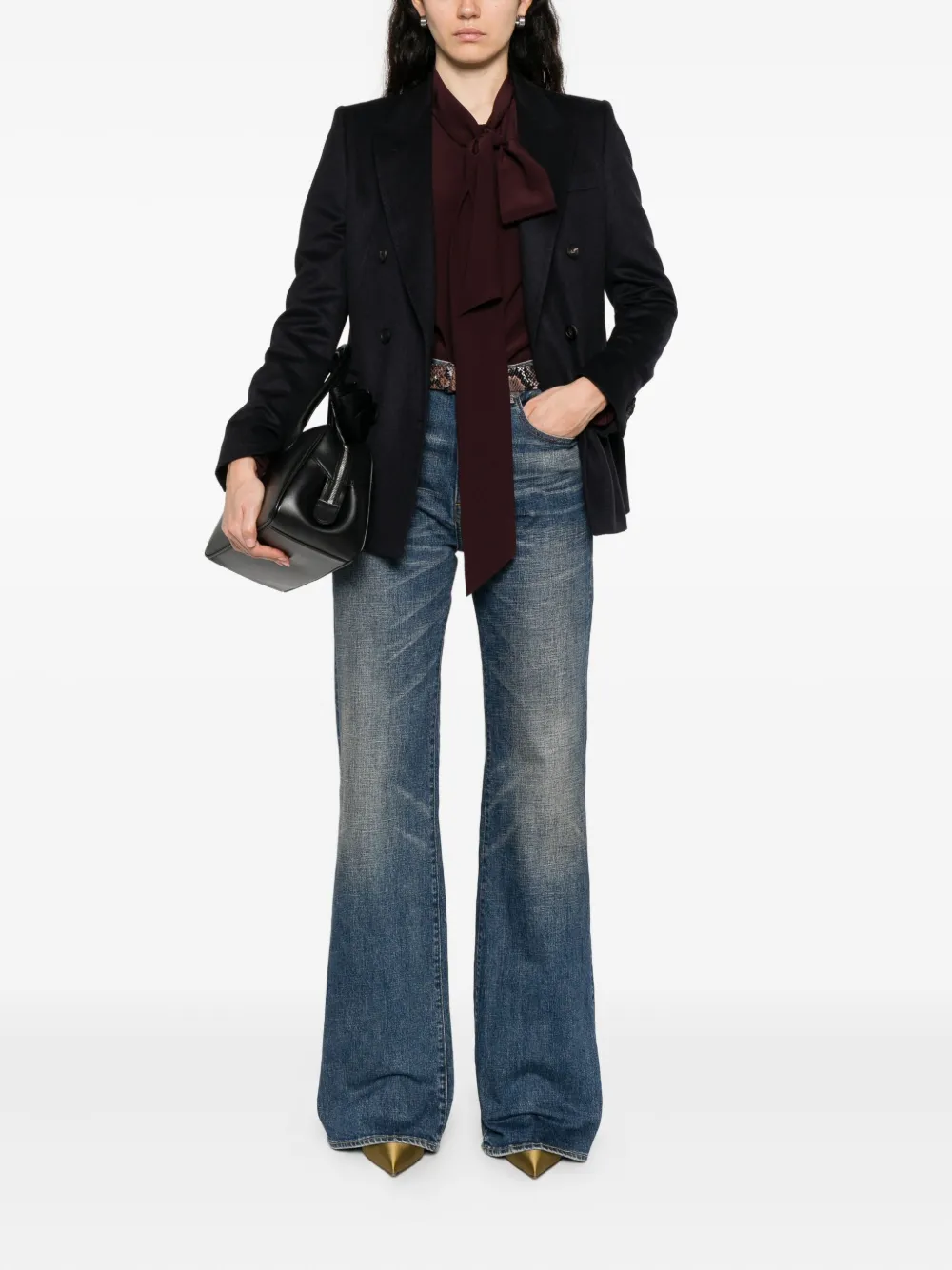 Stella Mccartney Tie Silk-chiffon Shirt In Burgundy