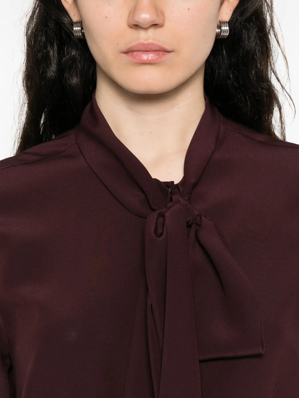 Stella Mccartney Tie Silk-chiffon Shirt In Burgundy