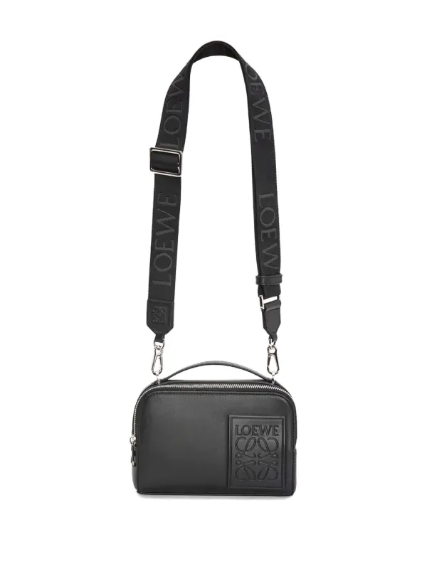 LOEWE ネイビー ショルダーバッグ エンボスロゴ LOEWE (ロエベ) エンボスアナグラムロゴ フラップ スクエア