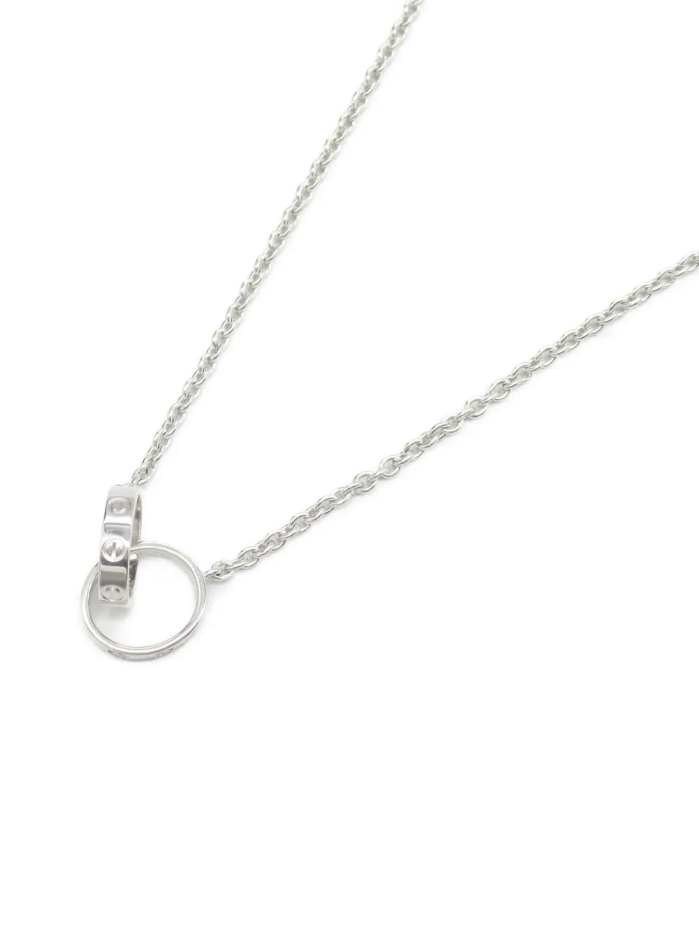 Cartier インターロッキングサークル ネックレス 18Kホワイトゴールド - シルバートーン Cartier インターロッキングサークル ネックレス 18Kホワイトゴールド - シルバートーン