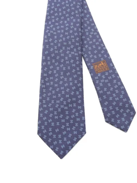 Hermès Pre-Owned 2020s H-pattern silk tie