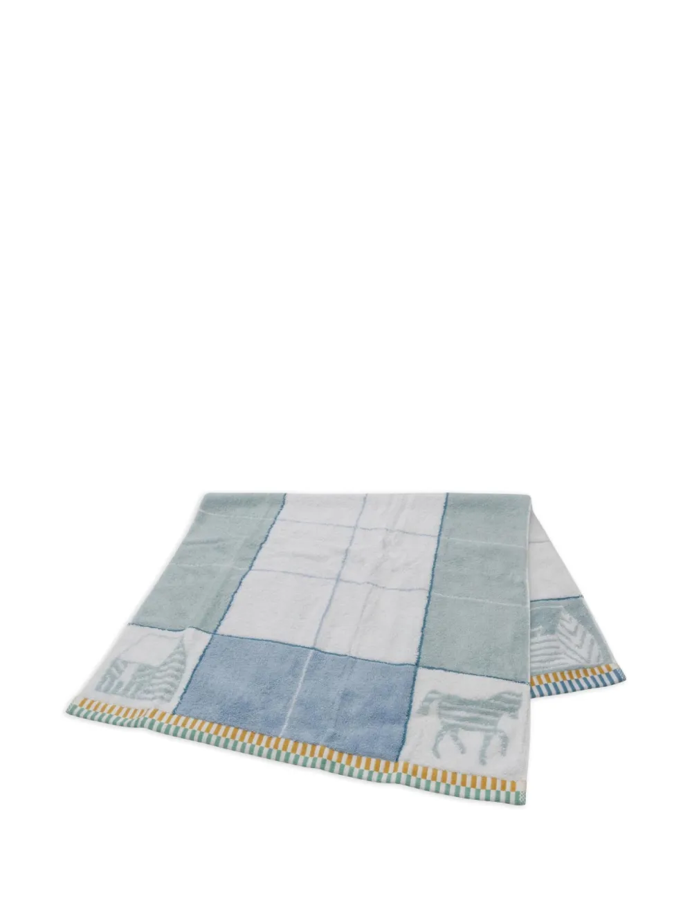 Hermès Pre-Owned 20s horse-print towel (99cm x 55cm) | Blue | Image 1