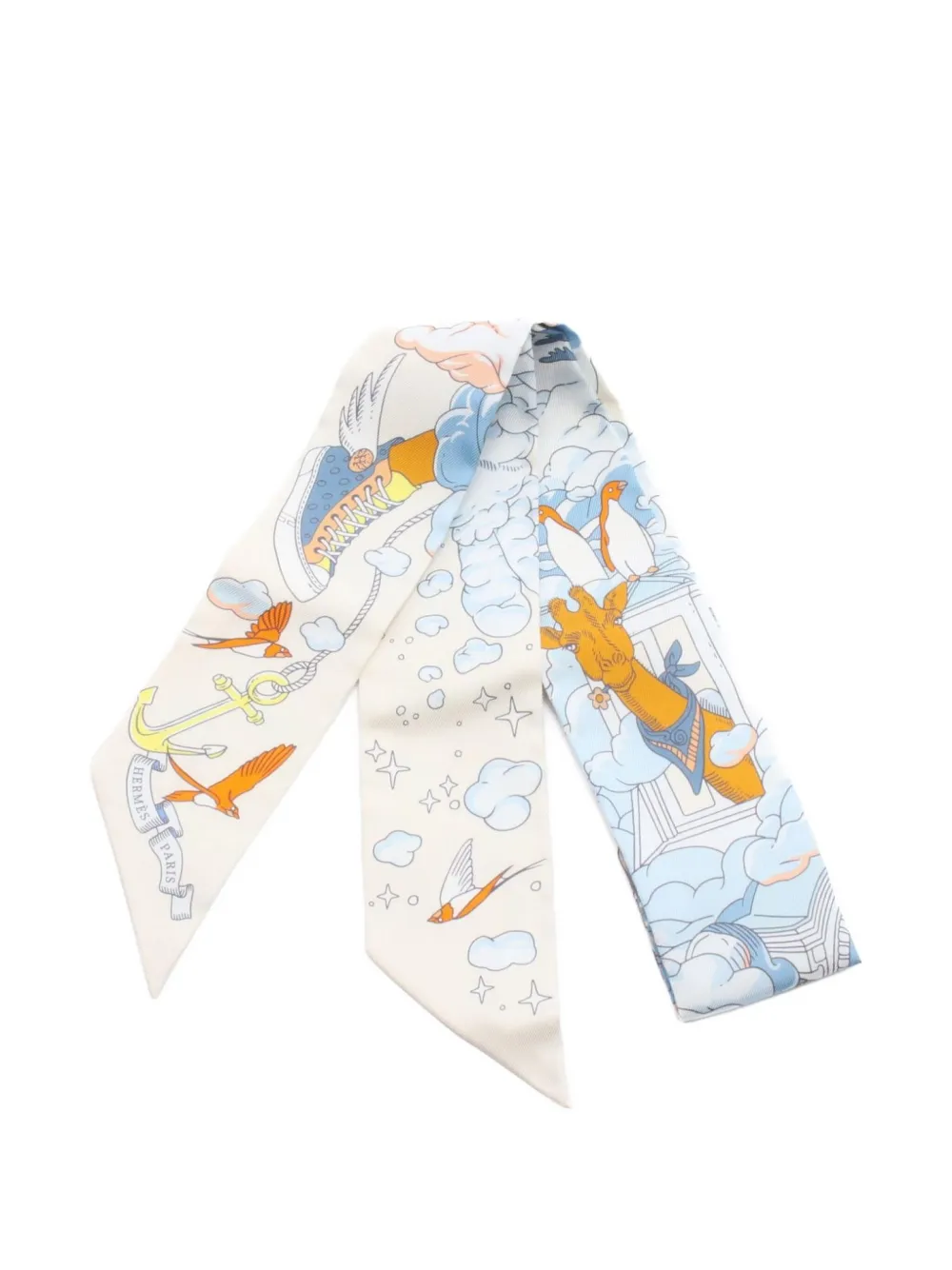 Hermès Pre-Owned 2020s twilly ribbon scarf | White | Image 1