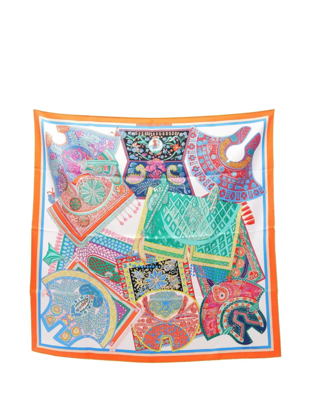 Hermès Pre-Owned 2020s Tapis De Selle scarf | Orange | Image 1