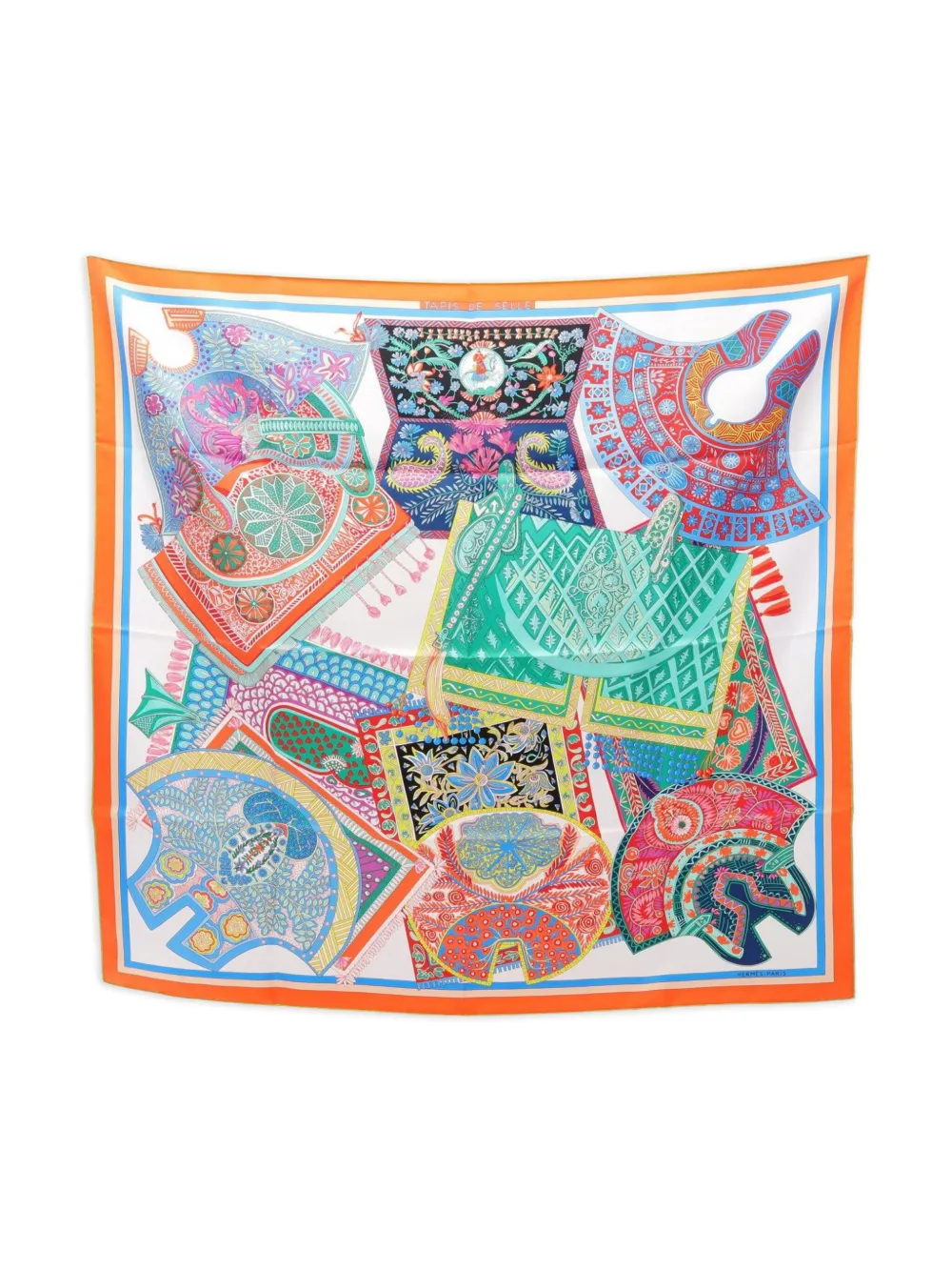 Hermès Pre-Owned 2020s タピ ドゥ セル スカーフ - オレンジ Hermès Pre-Owned 2020s タピ ドゥ セル スカーフ - オレンジ